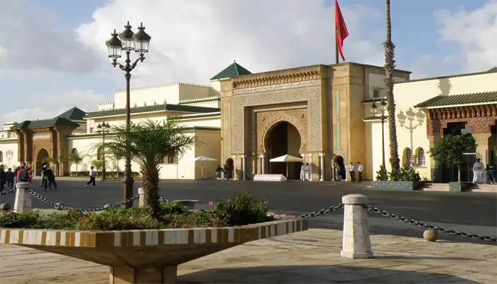 Royal Palace of Rabat in Morocco, an impressive architectural landmark surrounded by beautifully landscaped gardens and symbolizing the country’s monarchy.