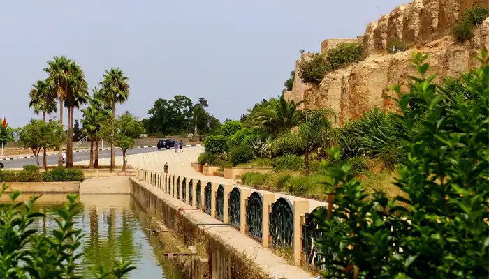 Sahrij Swani in Meknes, a stunning reservoir blending engineering brilliance with serene architectural beauty.